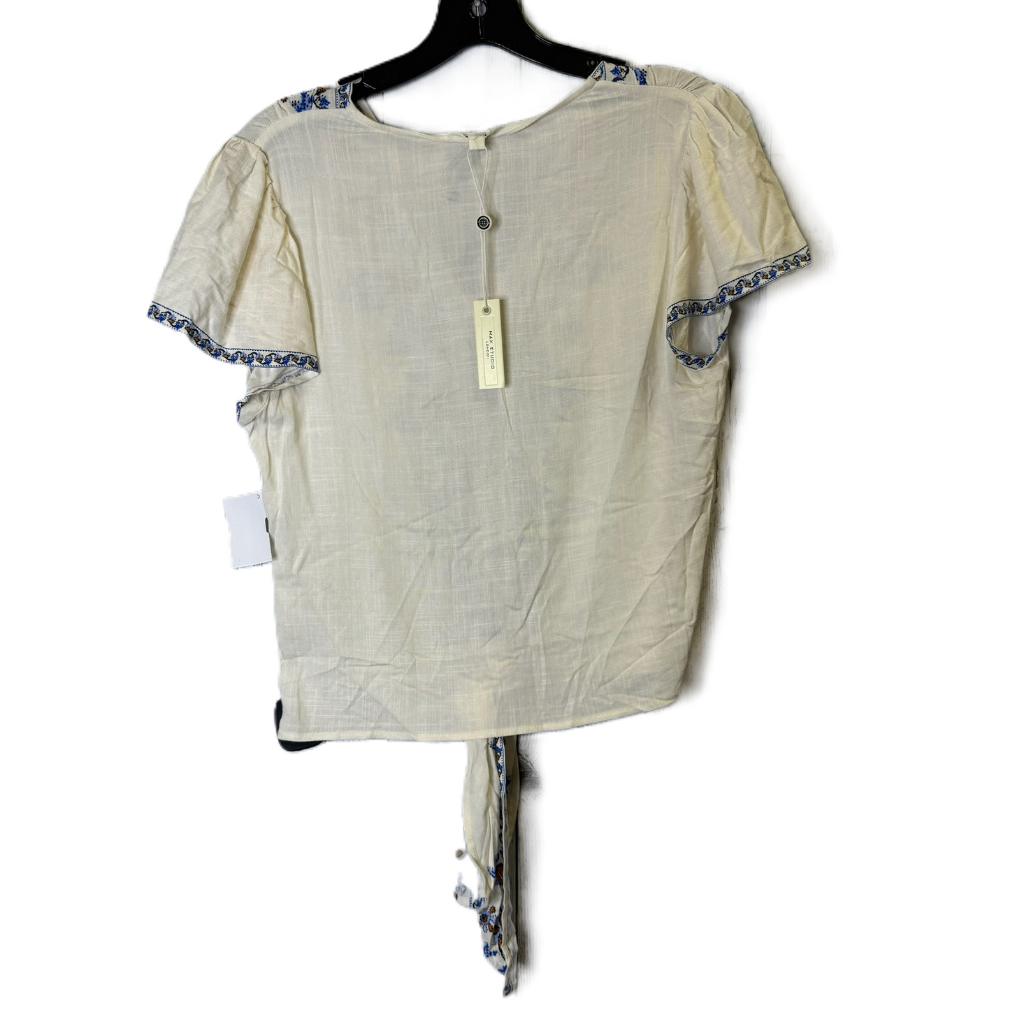 Top Short Sleeve By Max Studio In Cream, Size: S