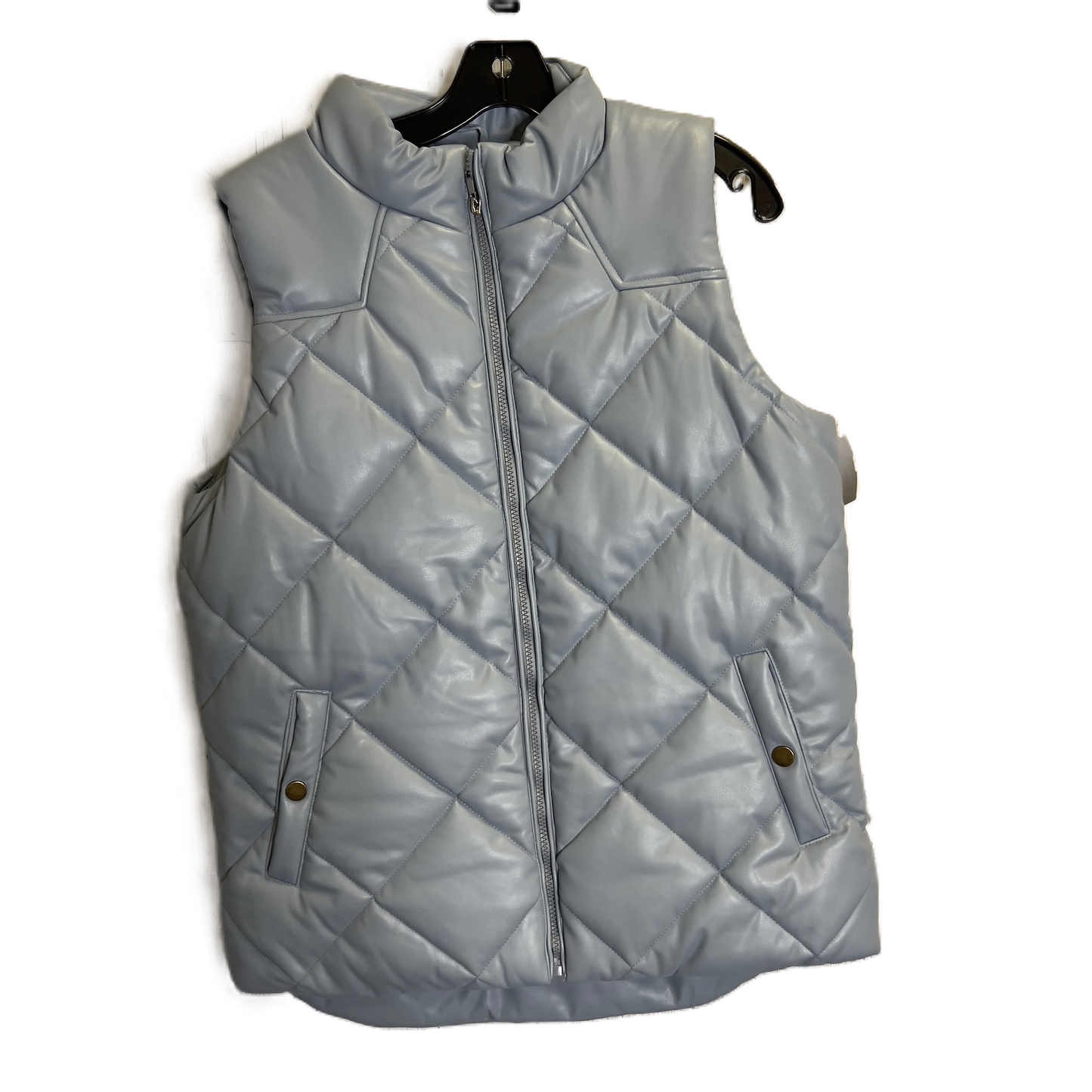 Vest Puffer & Quilted By Zenana Outfitters In Blue, Size: L