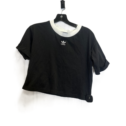 Black Athletic Top Short Sleeve By Adidas, Size: S