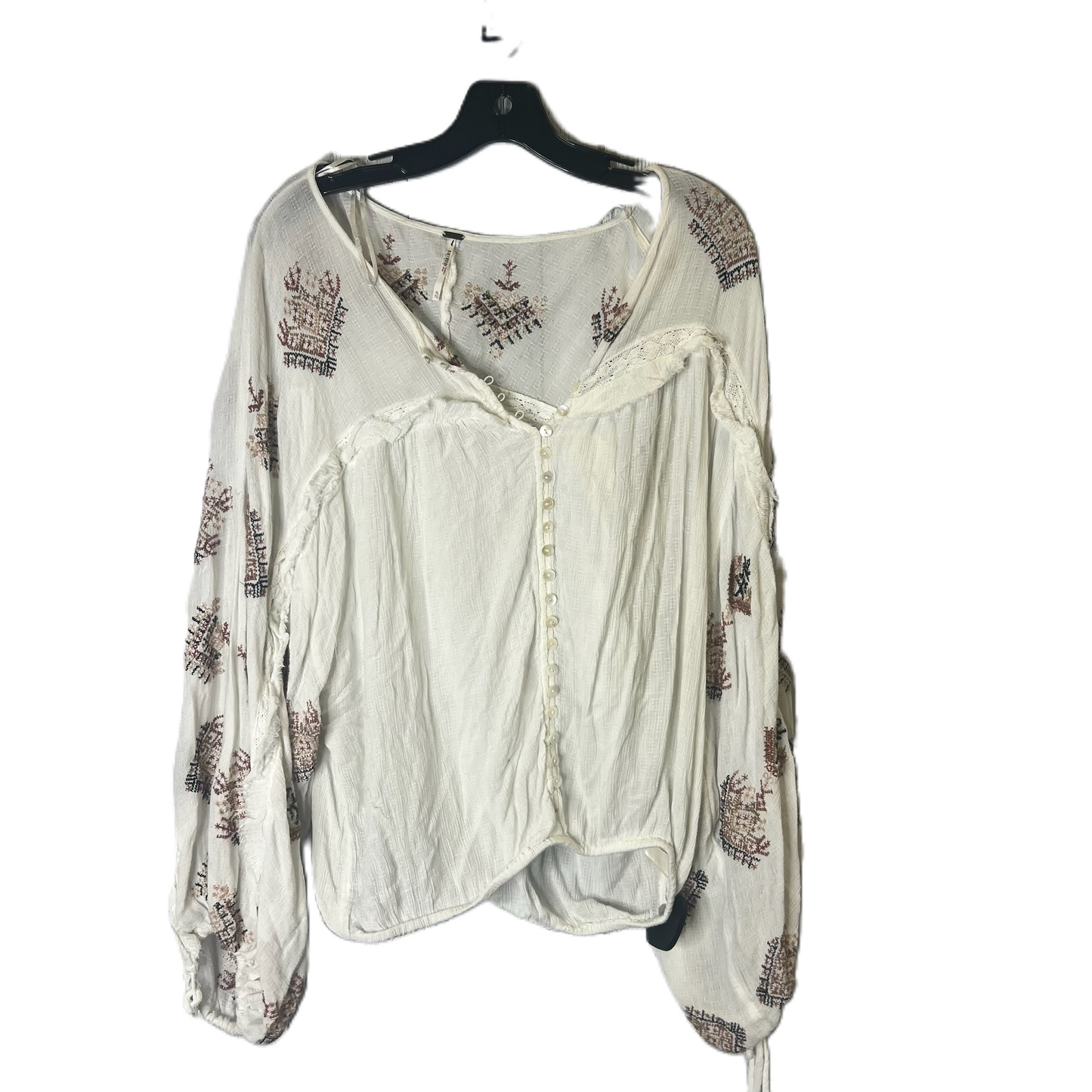 White Top Long Sleeve By Free People, Size: Xl