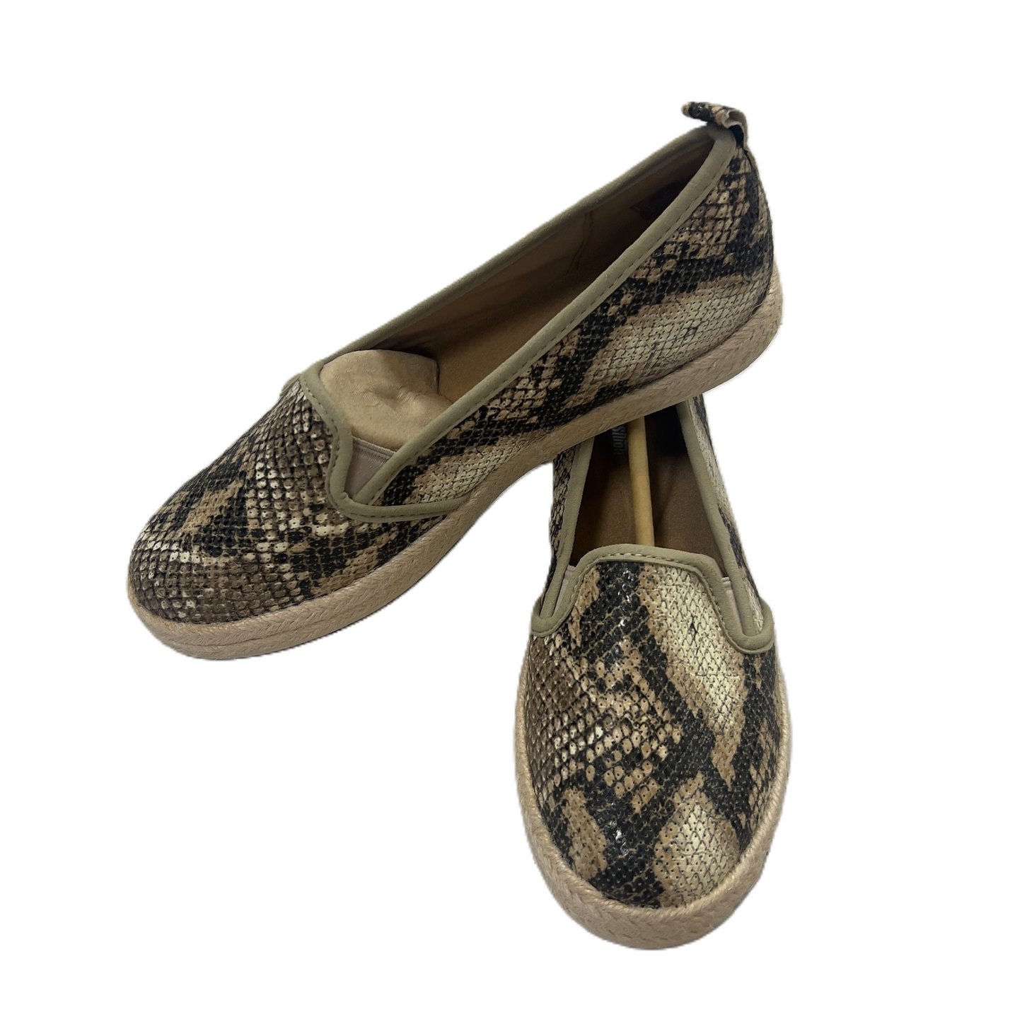 Shoes Flats By Clarks In Snakeskin Print, Size: 8