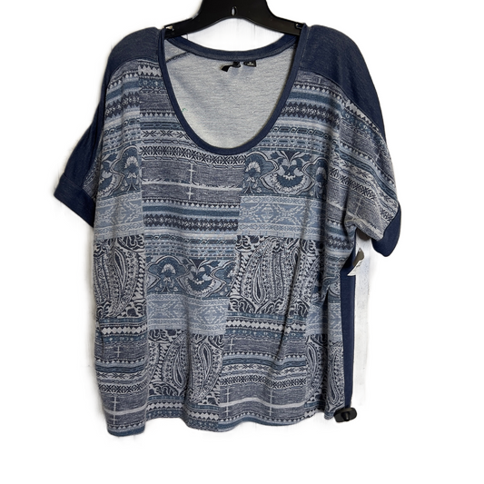 Top Short Sleeve Basic By New Directions In Blue, Size: 1x