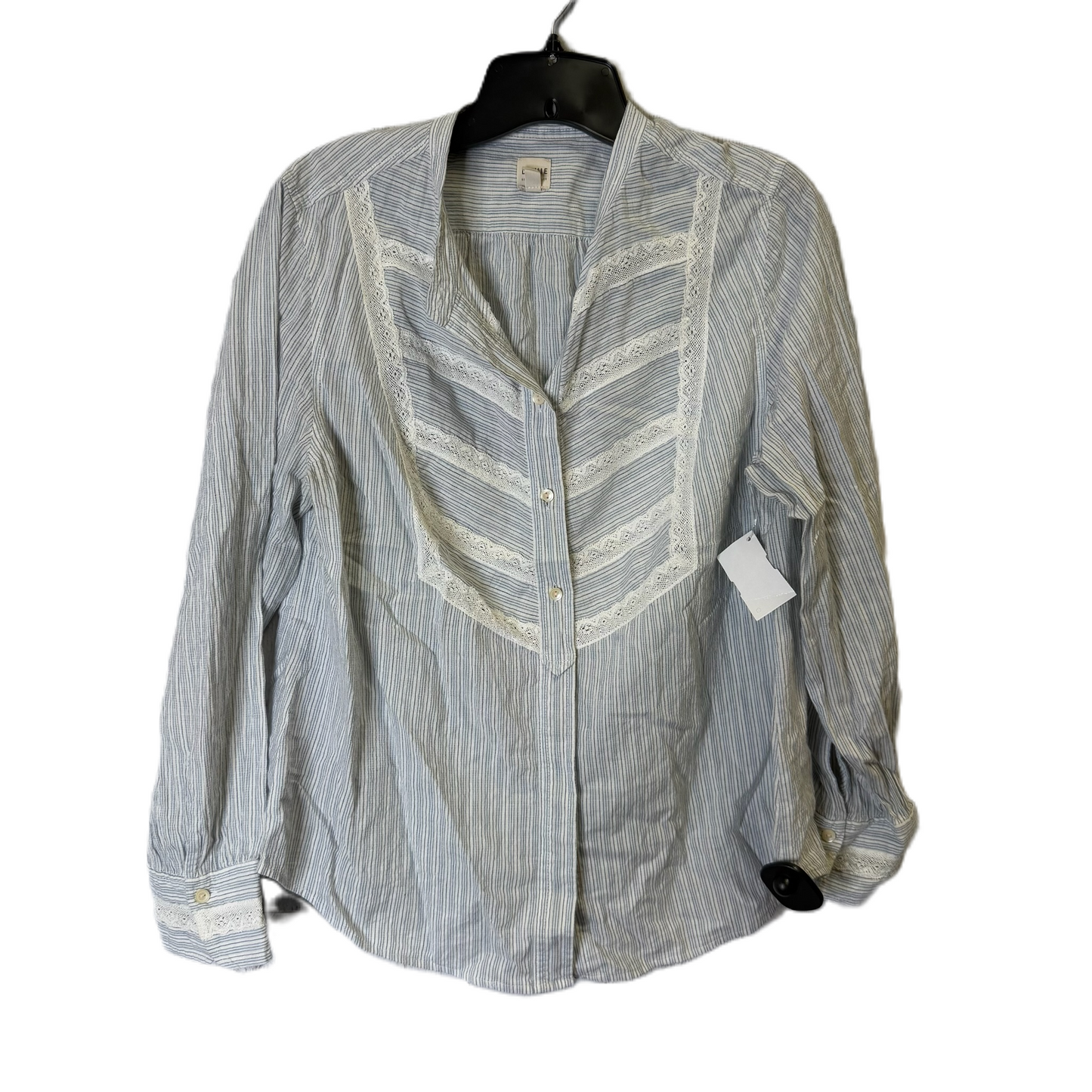 Top Long Sleeve By Rebecca Taylor In Blue, Size: L