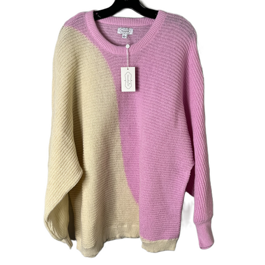 Sweater By Mudpie In Cream & Pink, Size: L