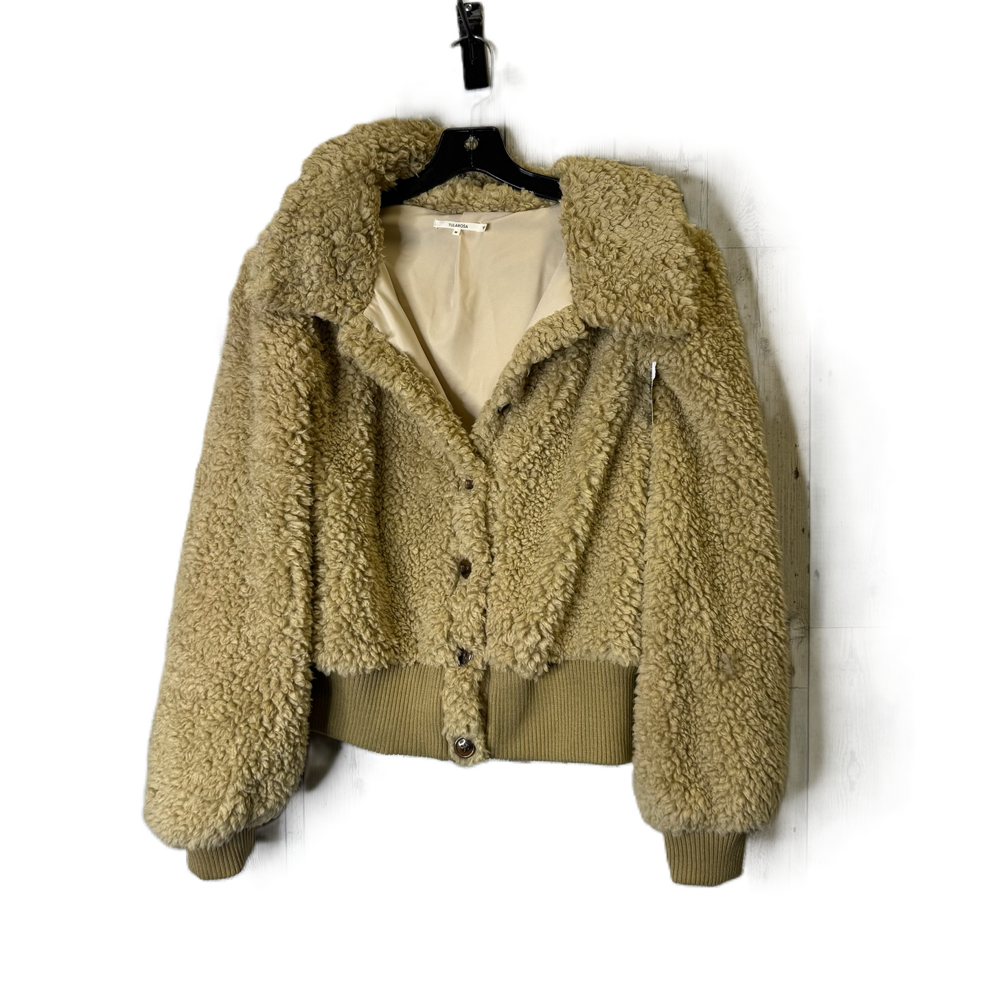 Jacket Faux Fur & Sherpa By Tularosa In Tan, Size: M