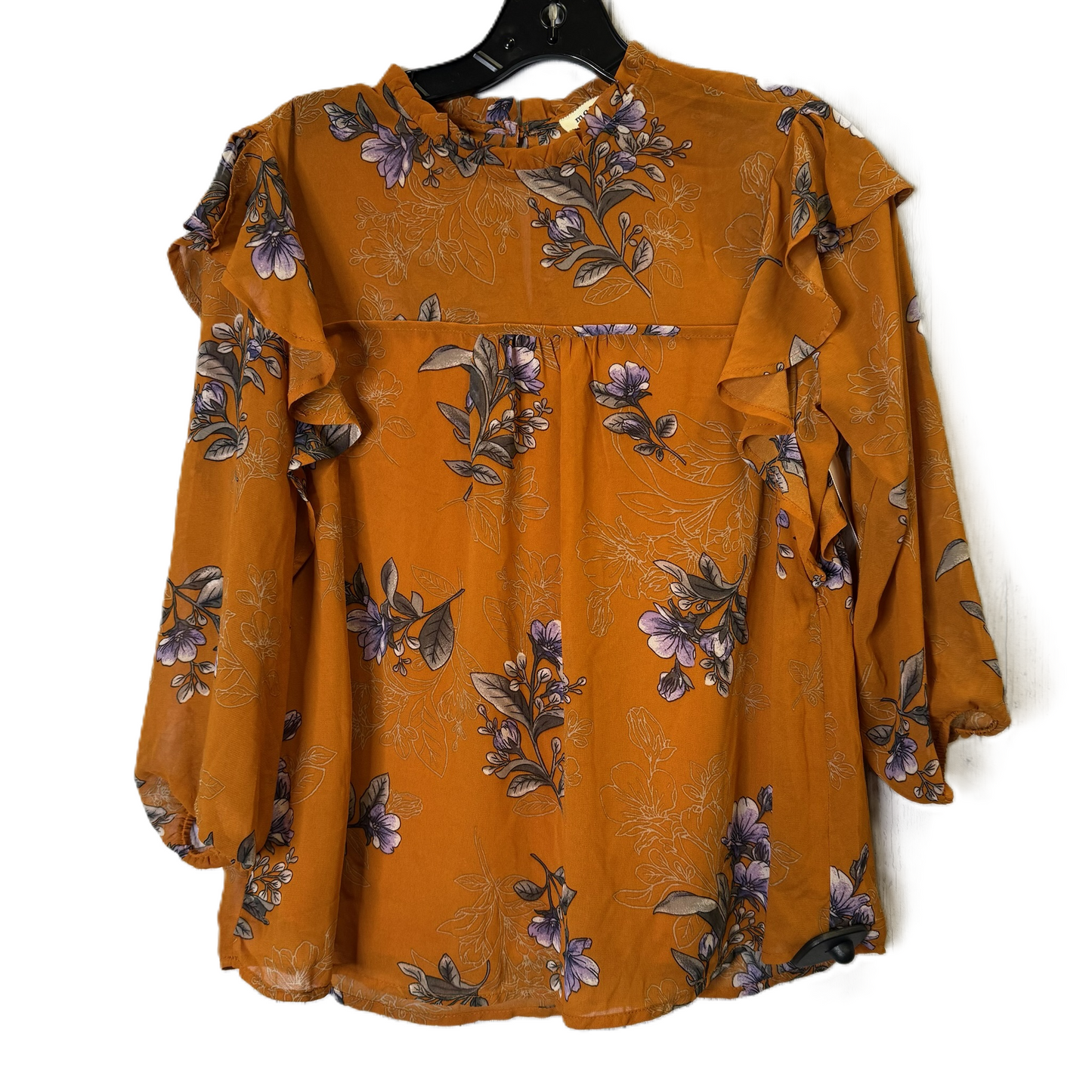 Top Long Sleeve By Monteau In Orange, Size: M