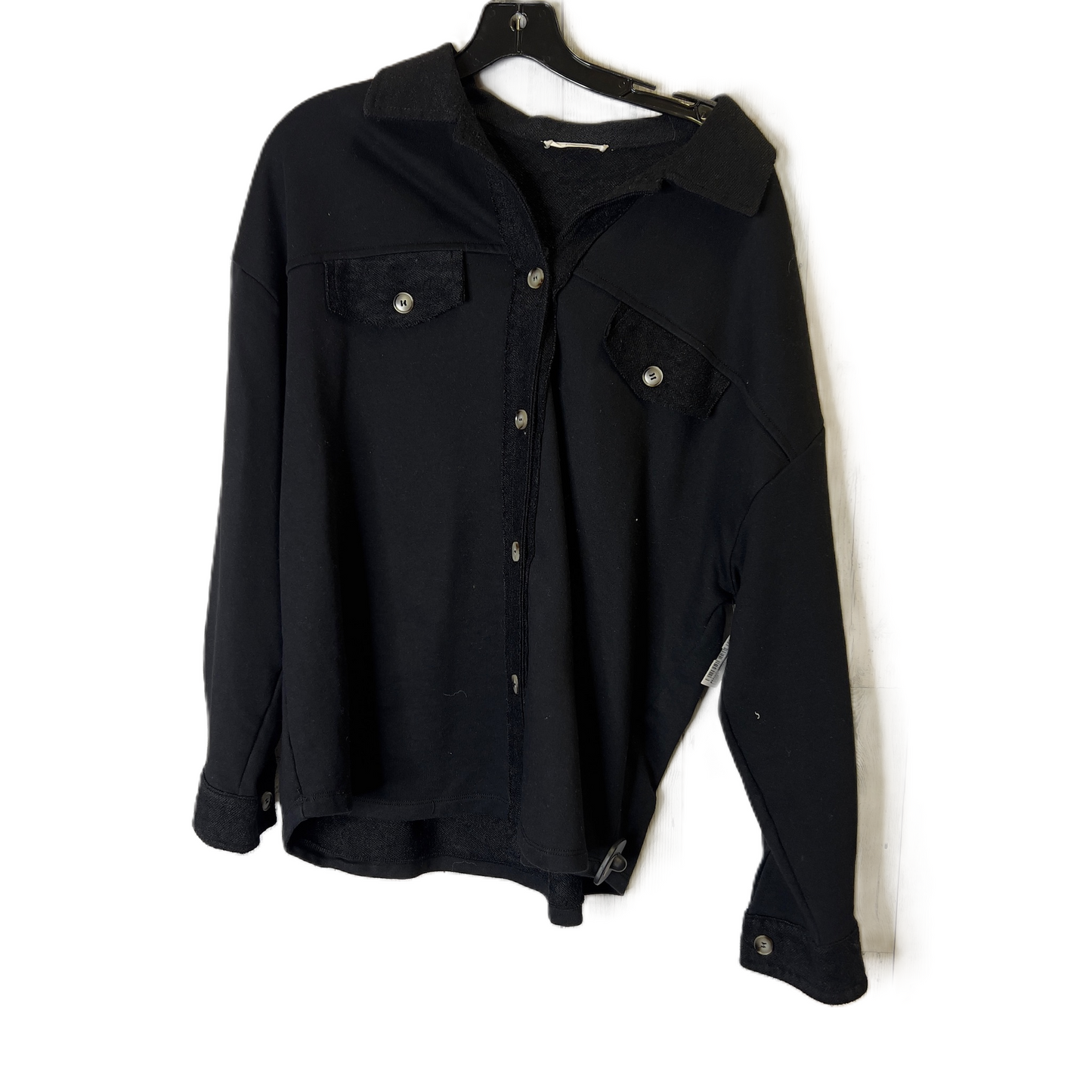 Jacket Shirt By Timing In Black, Size: S