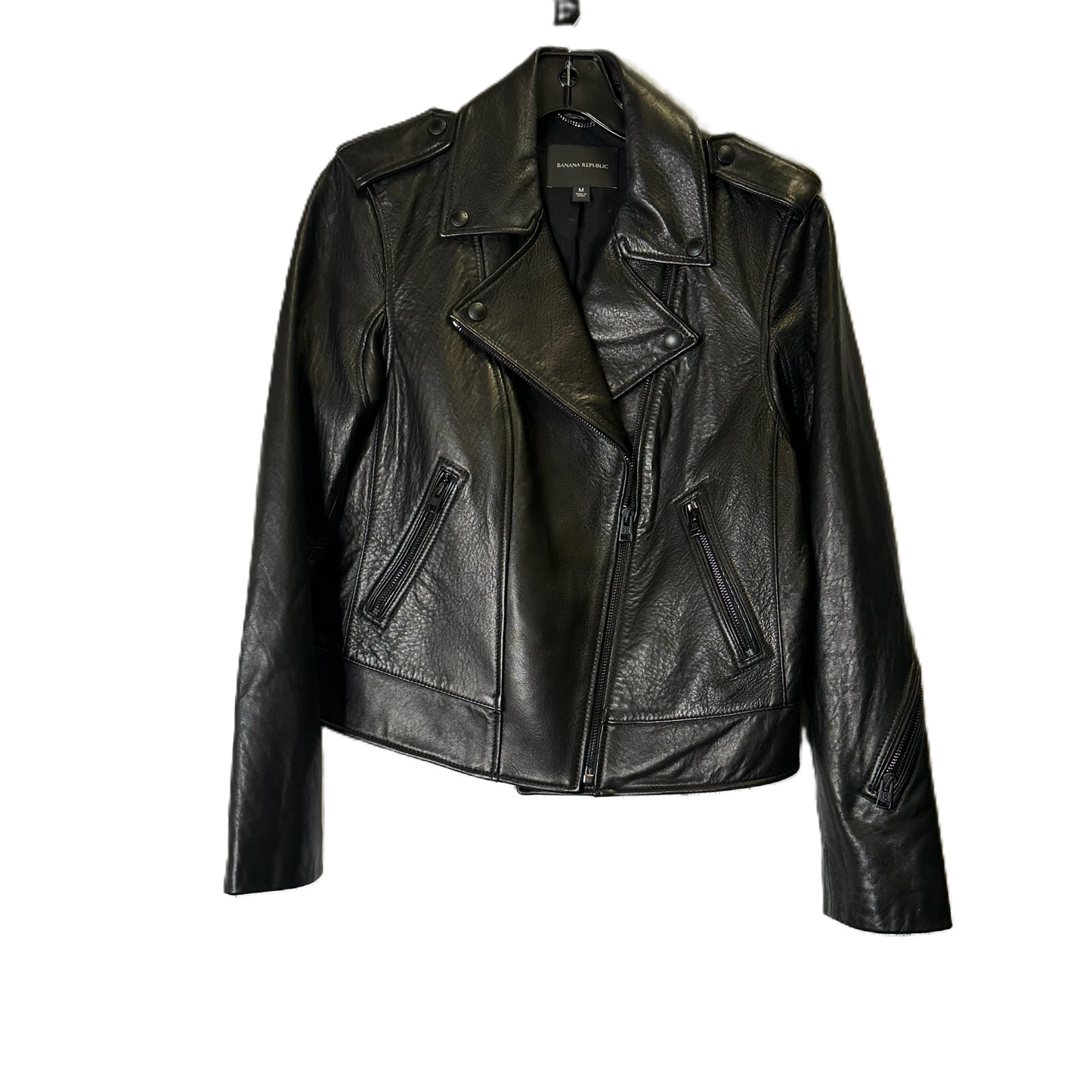 Jacket Moto By Banana Republic In Black, Size: M