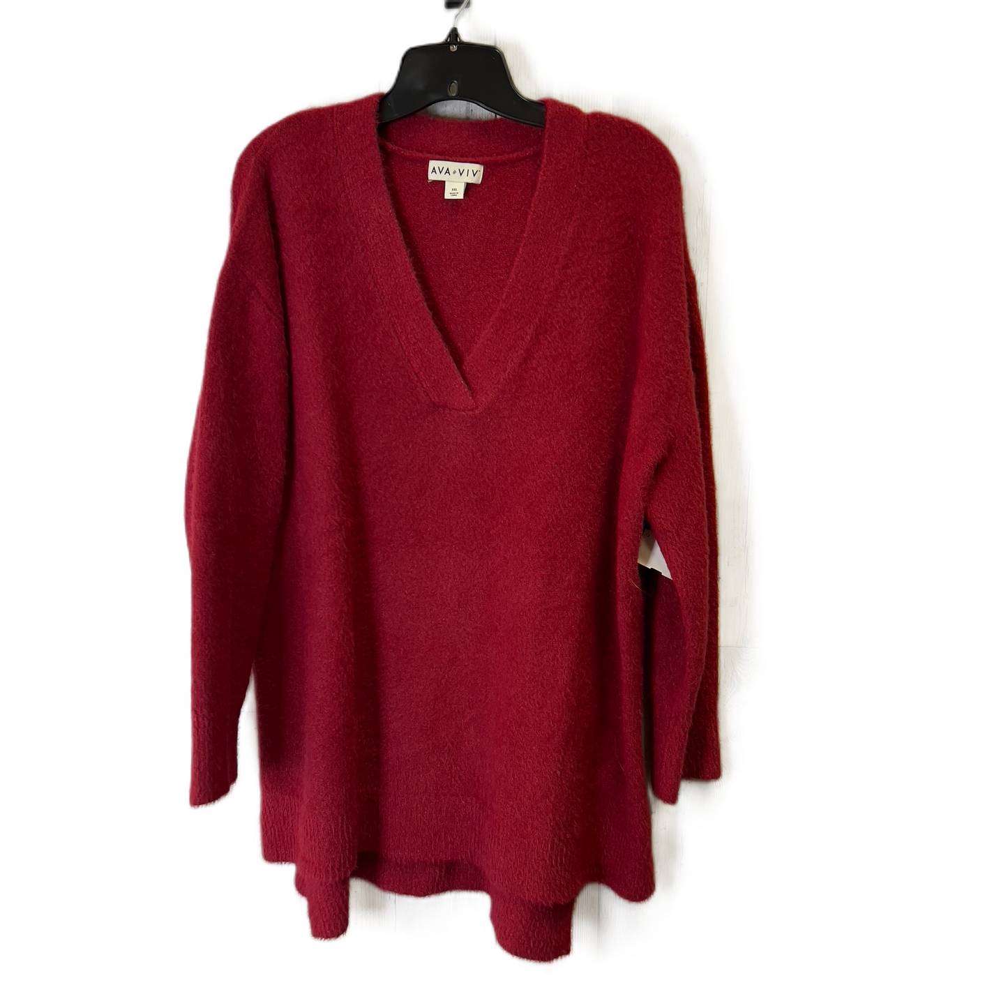 Sweater By Ava & Viv In Red, Size: 1x