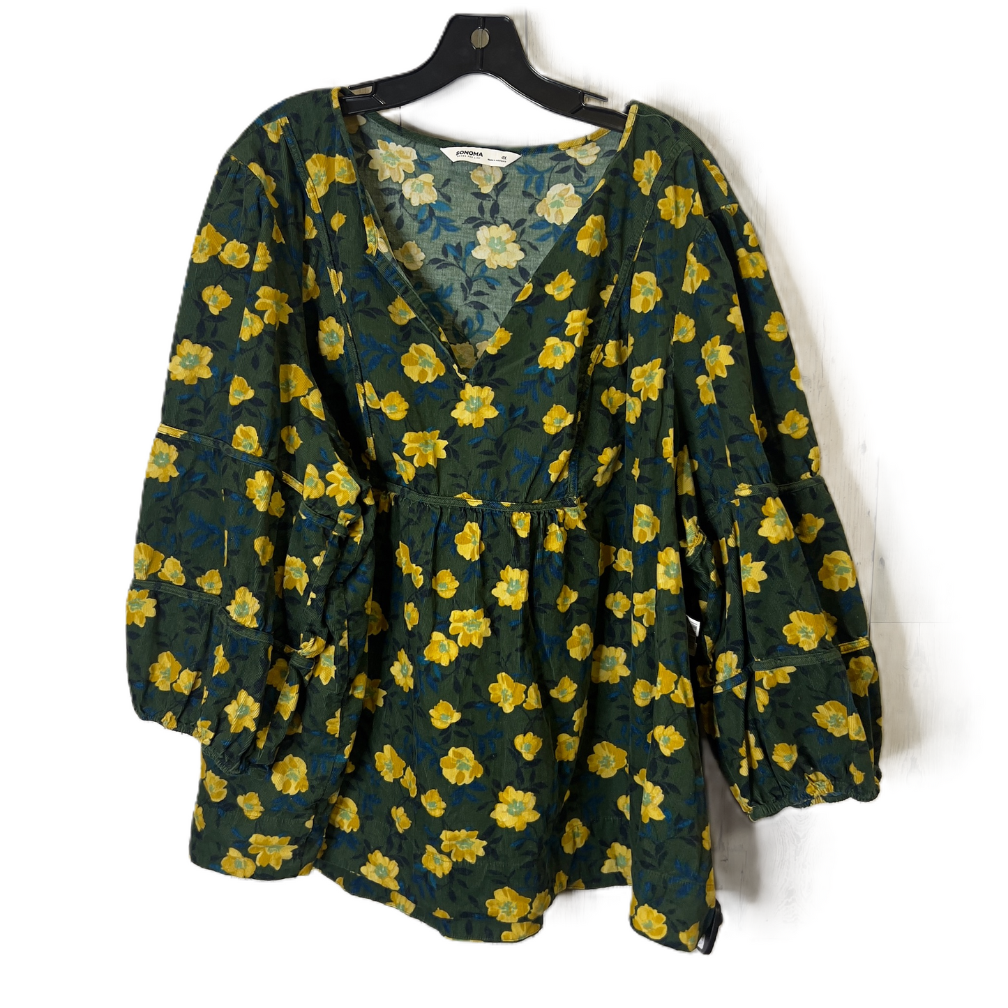 Top Long Sleeve By Sonoma In Green, Size: 4x