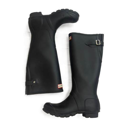 Black Boots Rain By Hunter, Size: 7