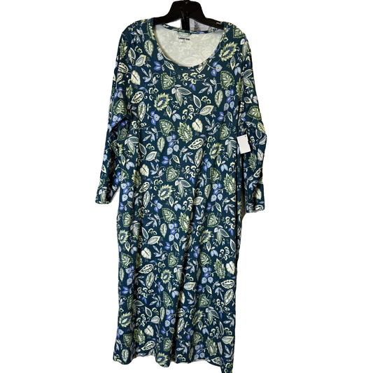 Dress Casual Midi By Lands End In Blue, Size: 2x