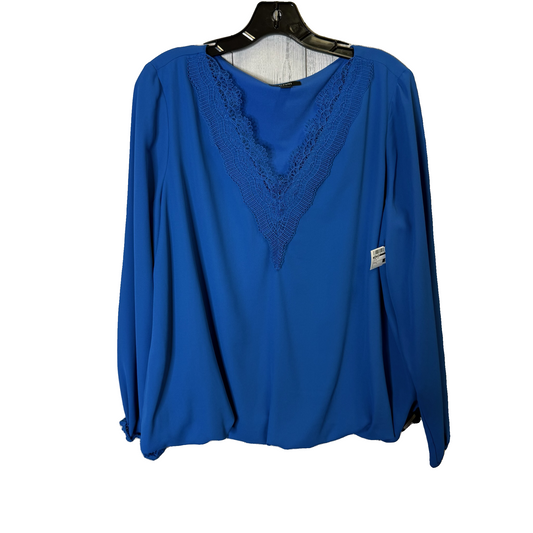 Top Long Sleeve By Alfani In Blue, Size: L