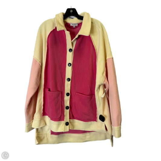 Jacket Shirt By Clothes Mentor In Cream & Pink, Size: M