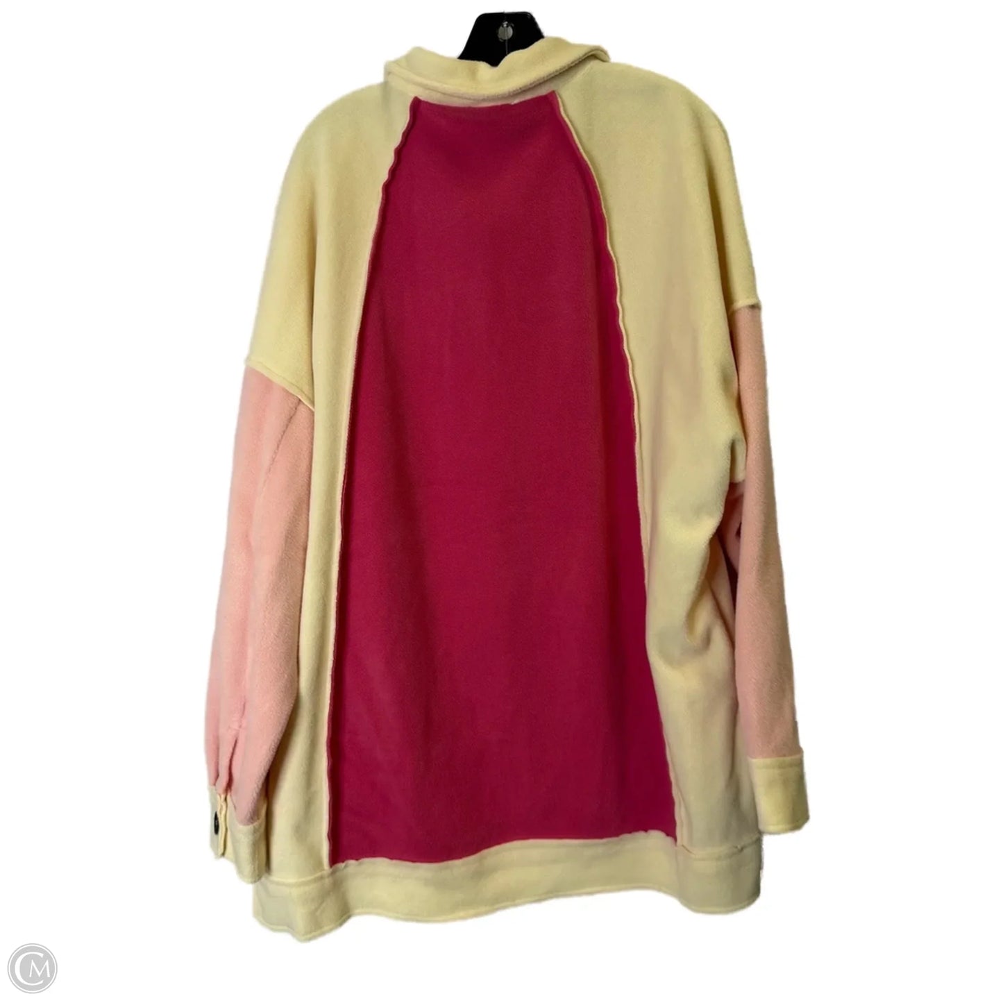 Jacket Shirt By Clothes Mentor In Cream & Pink, Size: M