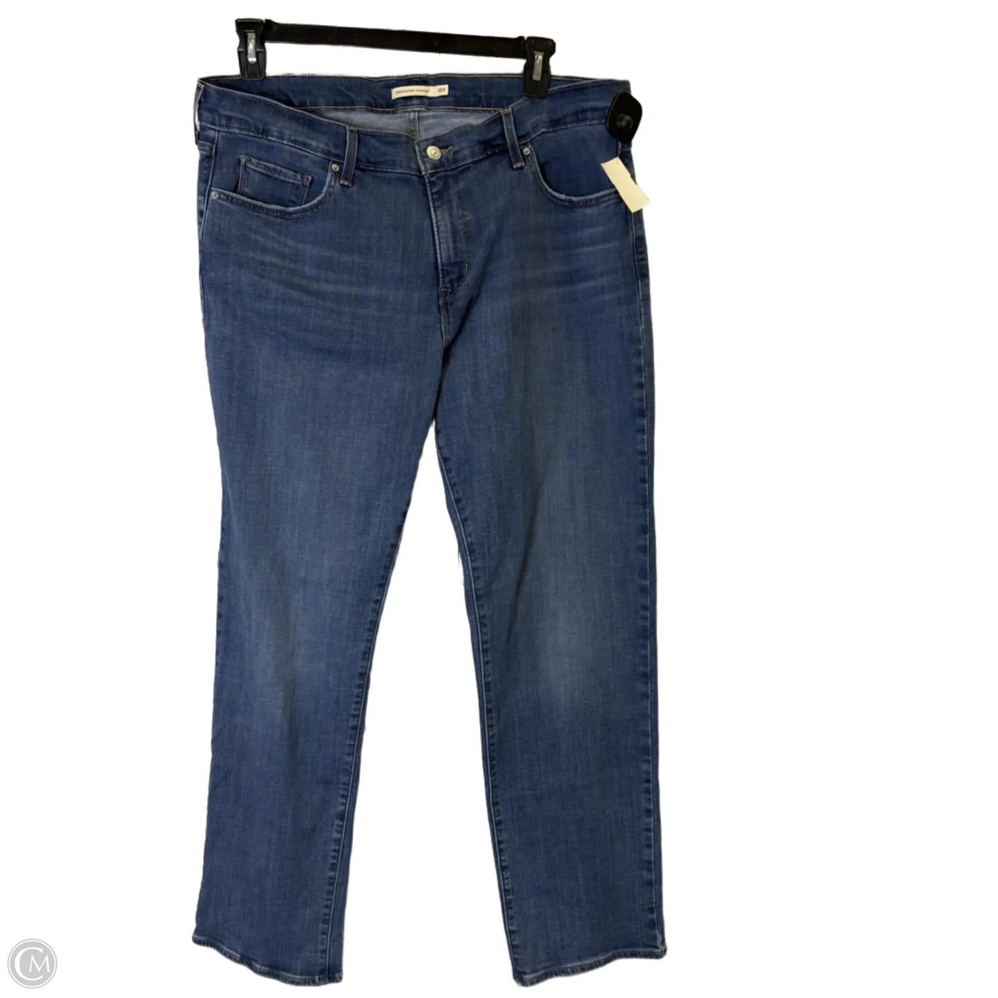 Jeans Straight By Levis In Blue Denim, Size: 18