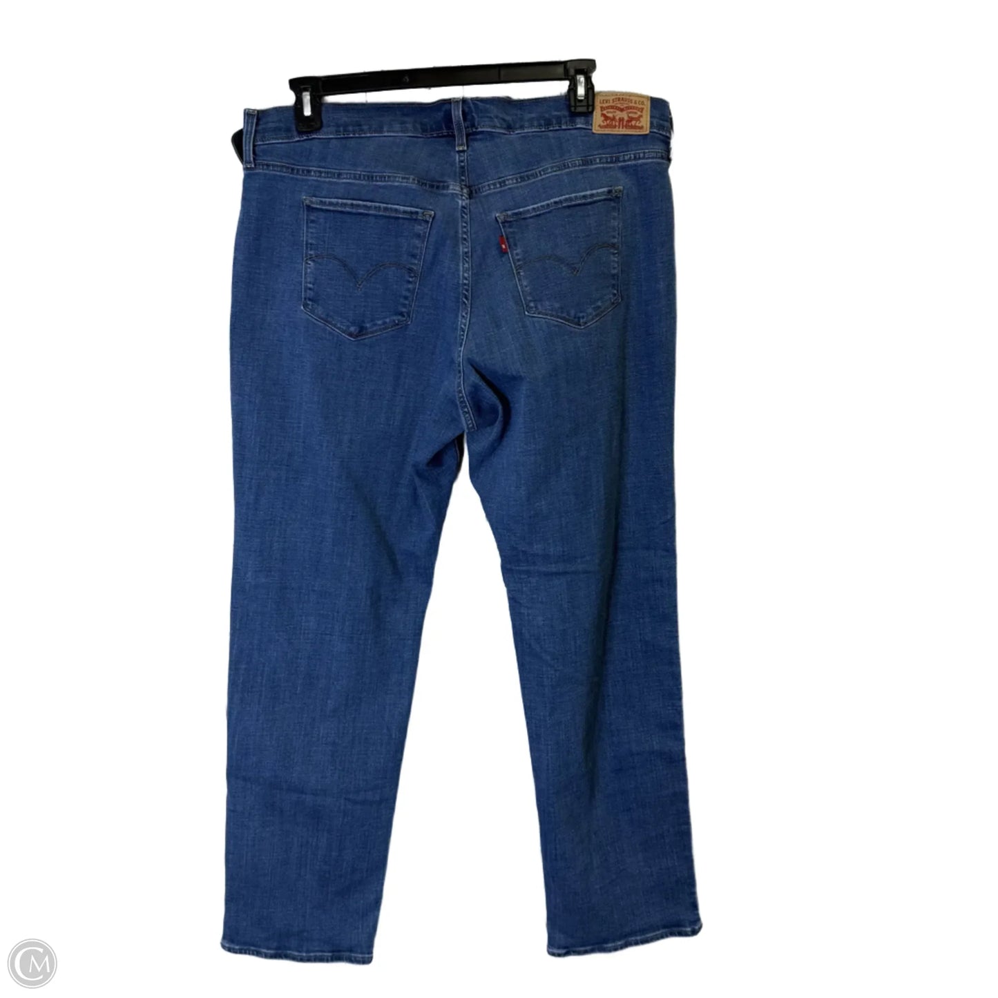 Jeans Straight By Levis In Blue Denim, Size: 18