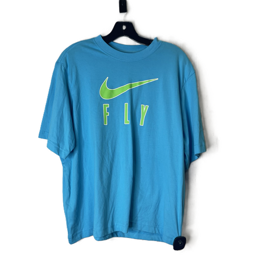 Teal Athletic Top Short Sleeve By Nike, Size: L