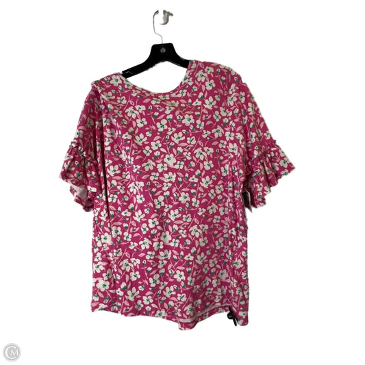 Top Short Sleeve By Kim Rogers In Pink, Size: 2x