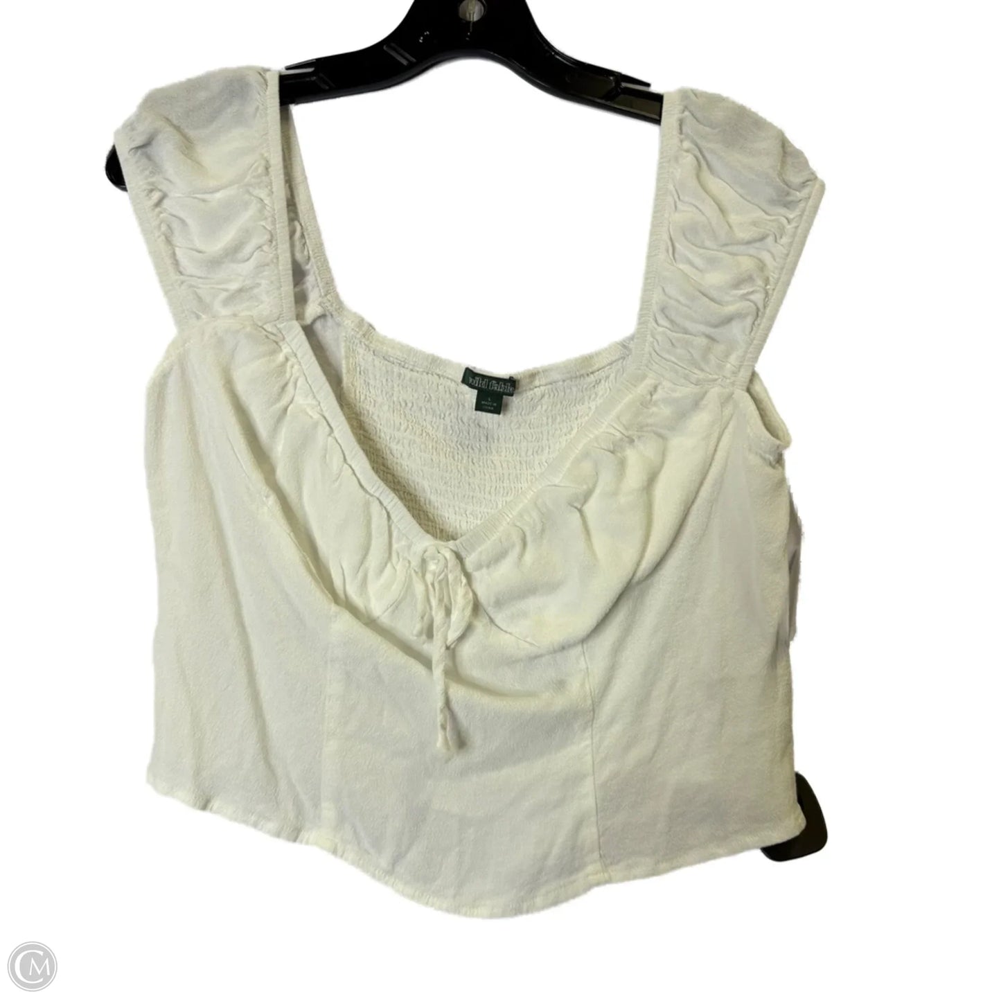 Top Short Sleeve By Wild Fable In Cream, Size: L