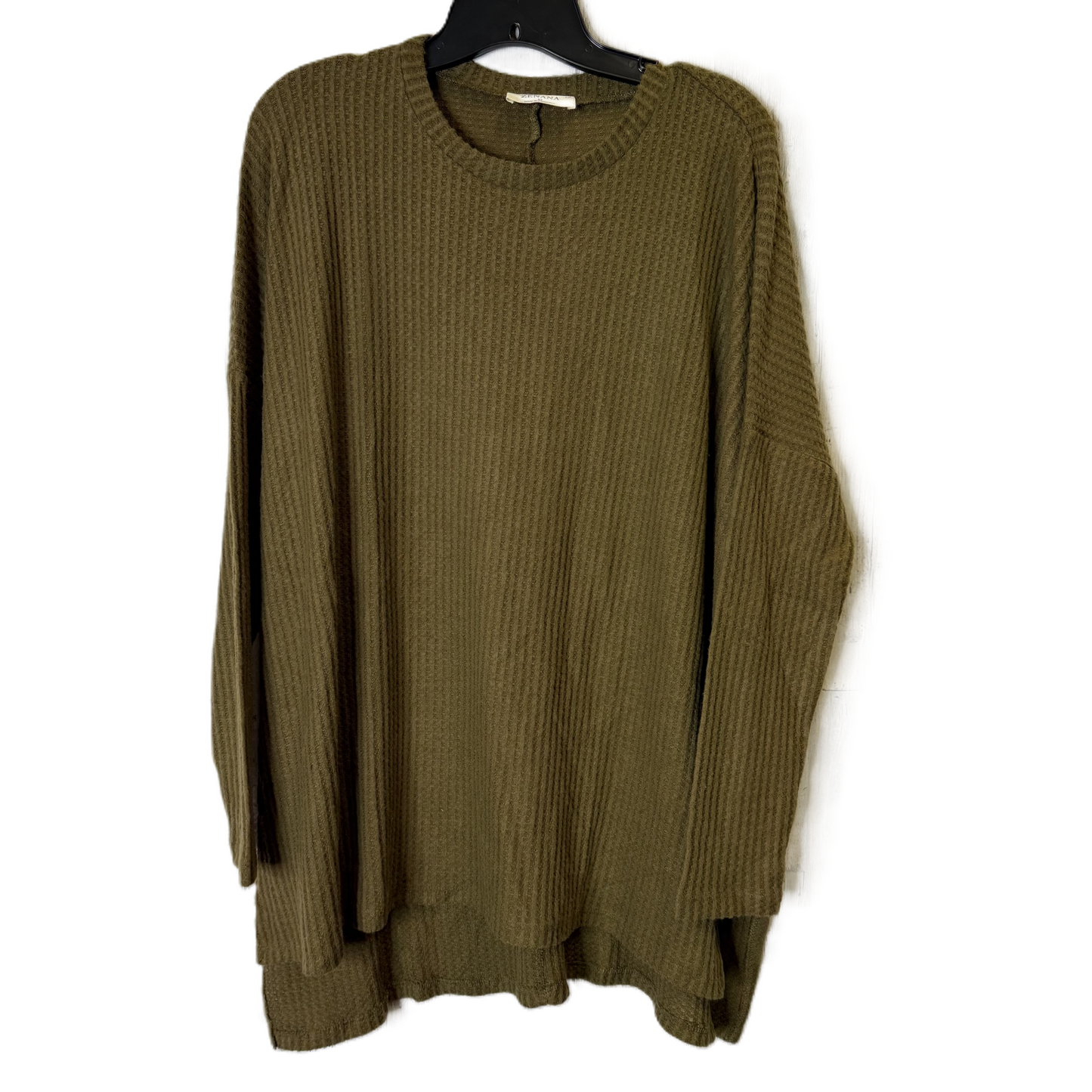 Top Long Sleeve By Zenana Outfitters In Green, Size: M