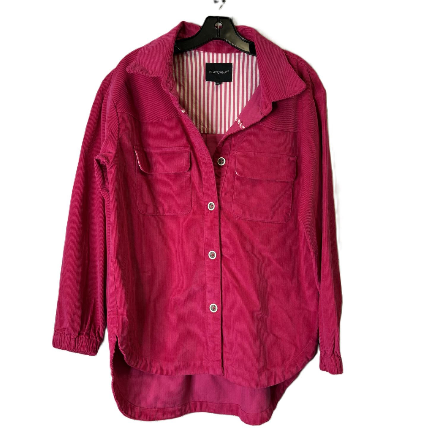 Jacket Shirt By Velvet Heart In Pink, Size: S