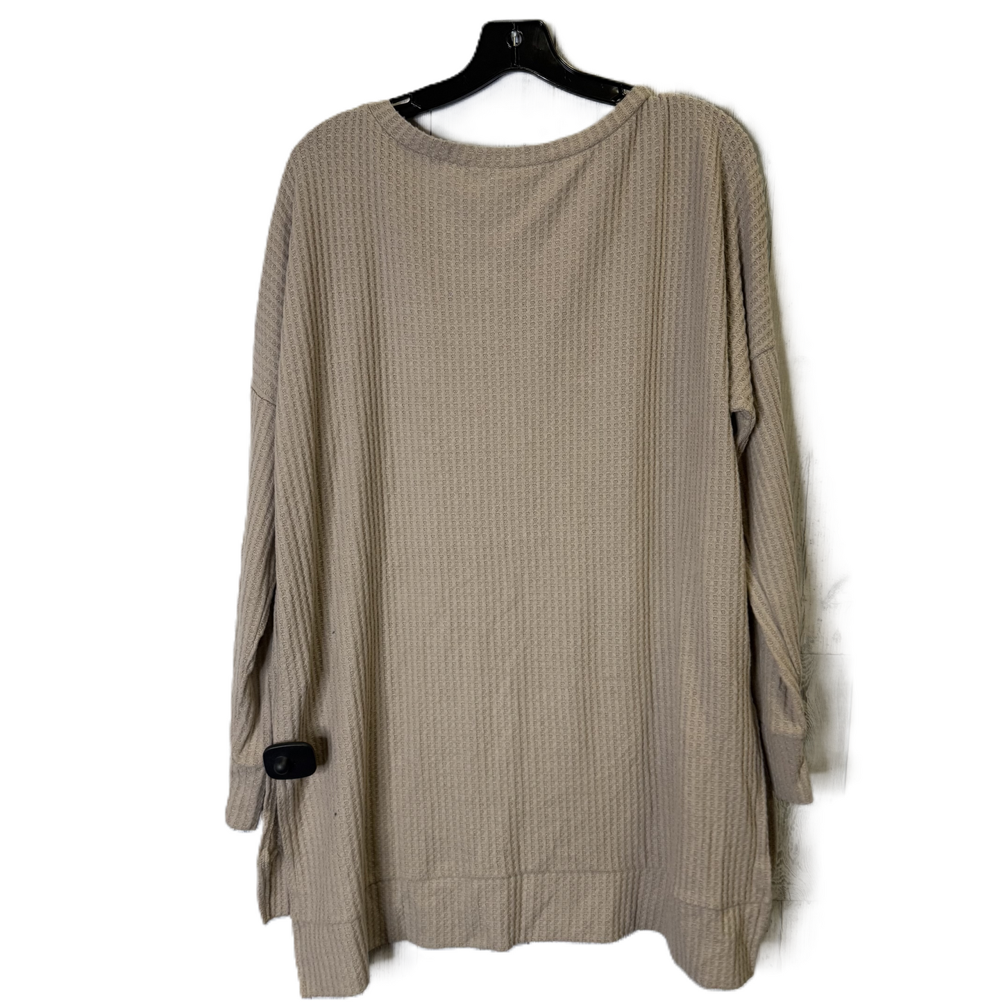 Top Long Sleeve Basic By Zenana Outfitters In Tan, Size: L