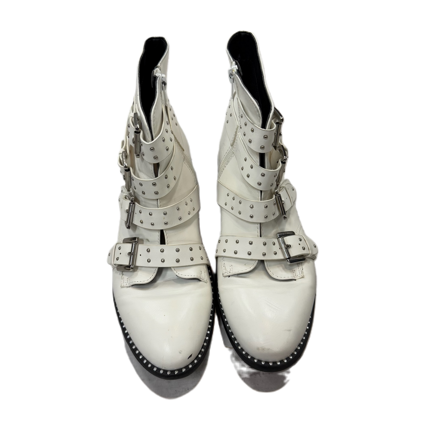 Boots Ankle Heels By Steve Madden In White, Size: 9