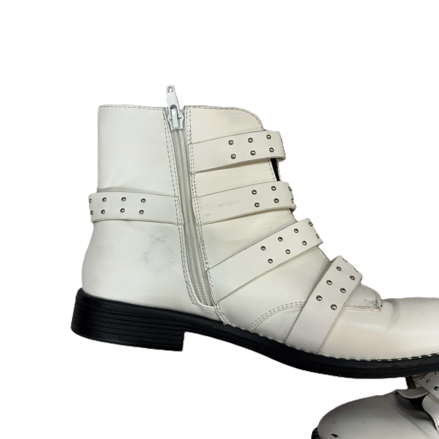 Boots Ankle Heels By Steve Madden In White, Size: 9