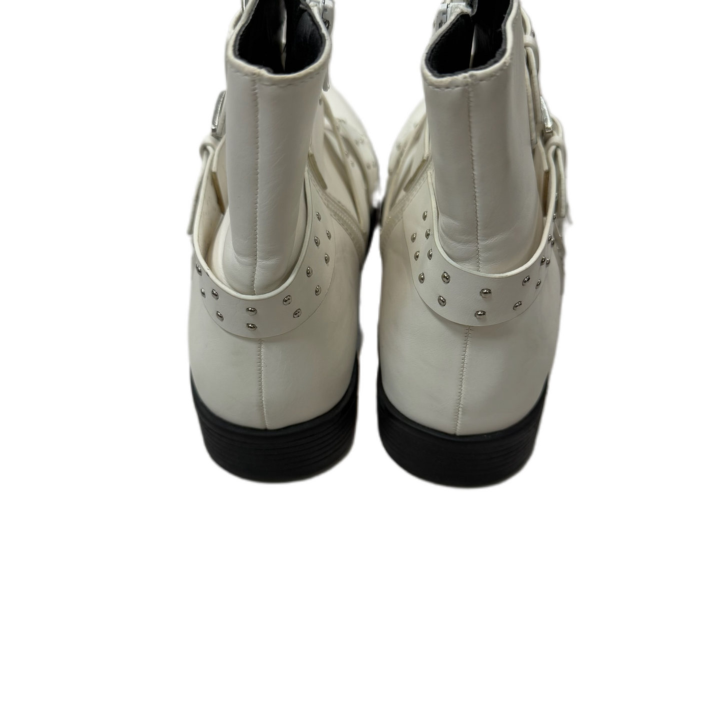 Boots Ankle Heels By Steve Madden In White, Size: 9