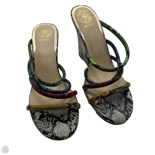 Shoes Heels Wedge By Guess In Snakeskin Print, Size: 9