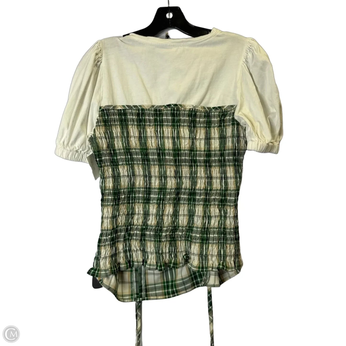 Top Short Sleeve By Clothes Mentor In Green & White, Size: L
