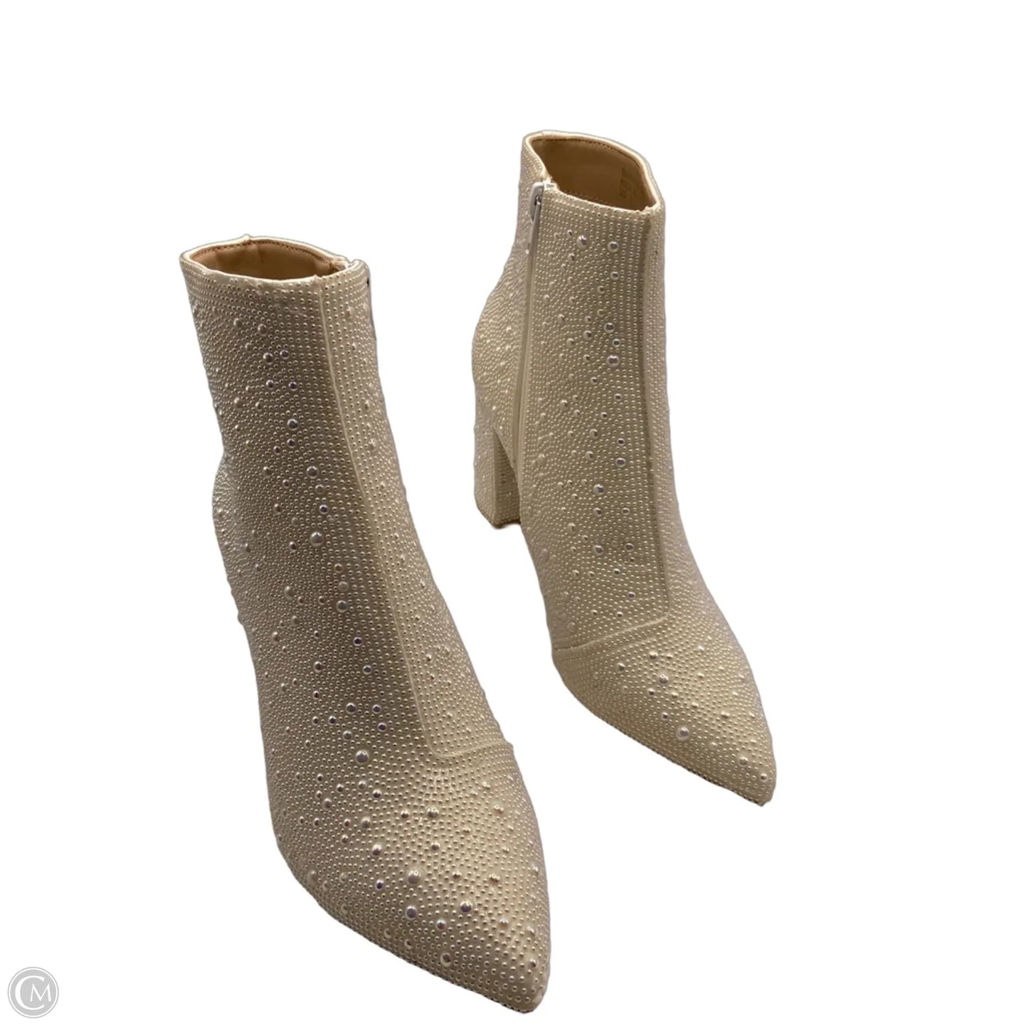 Boots Ankle Heels By Clothes Mentor In Cream, Size: 7