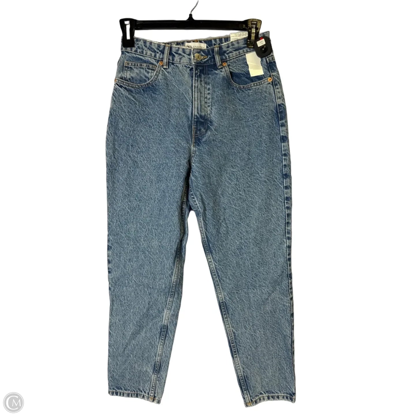Jeans Straight By Zara In Blue Denim, Size: 8