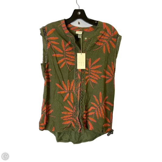 Top Sleeveless By A New Day In Green, Size: M