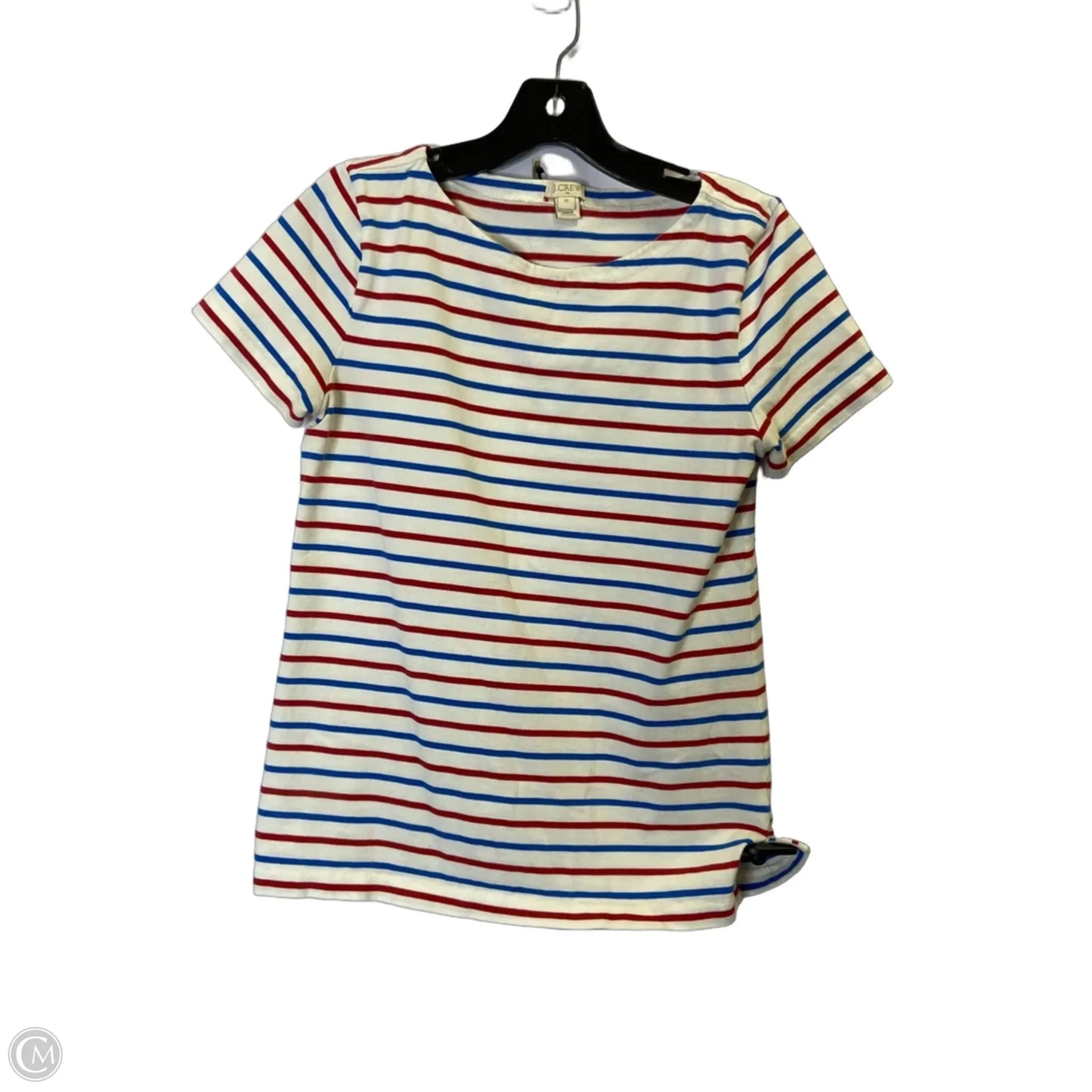 Top Short Sleeve Basic By J. Crew In Blue Red & White, Size: Xs