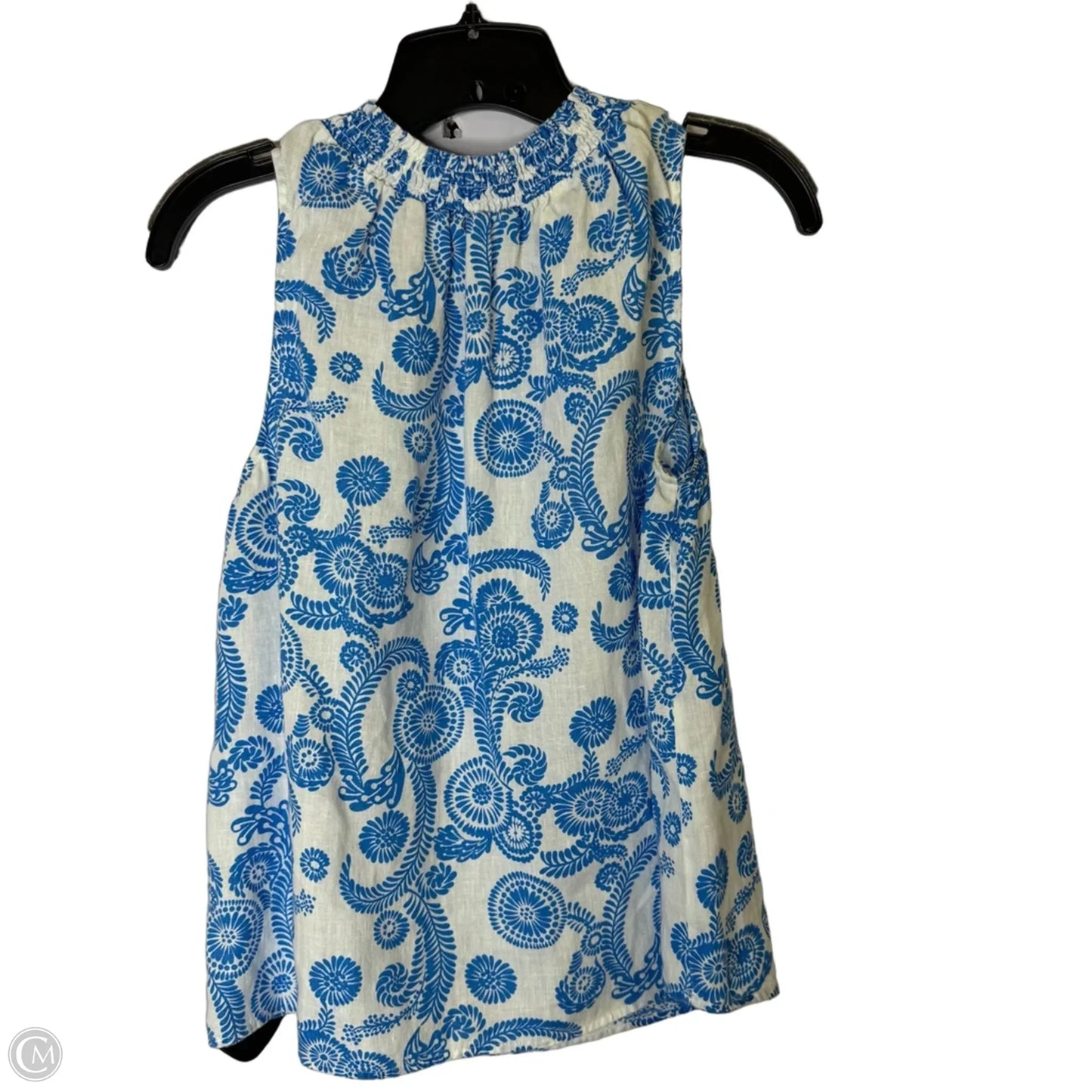 Top Sleeveless By Boden In Blue & White, Size: 8