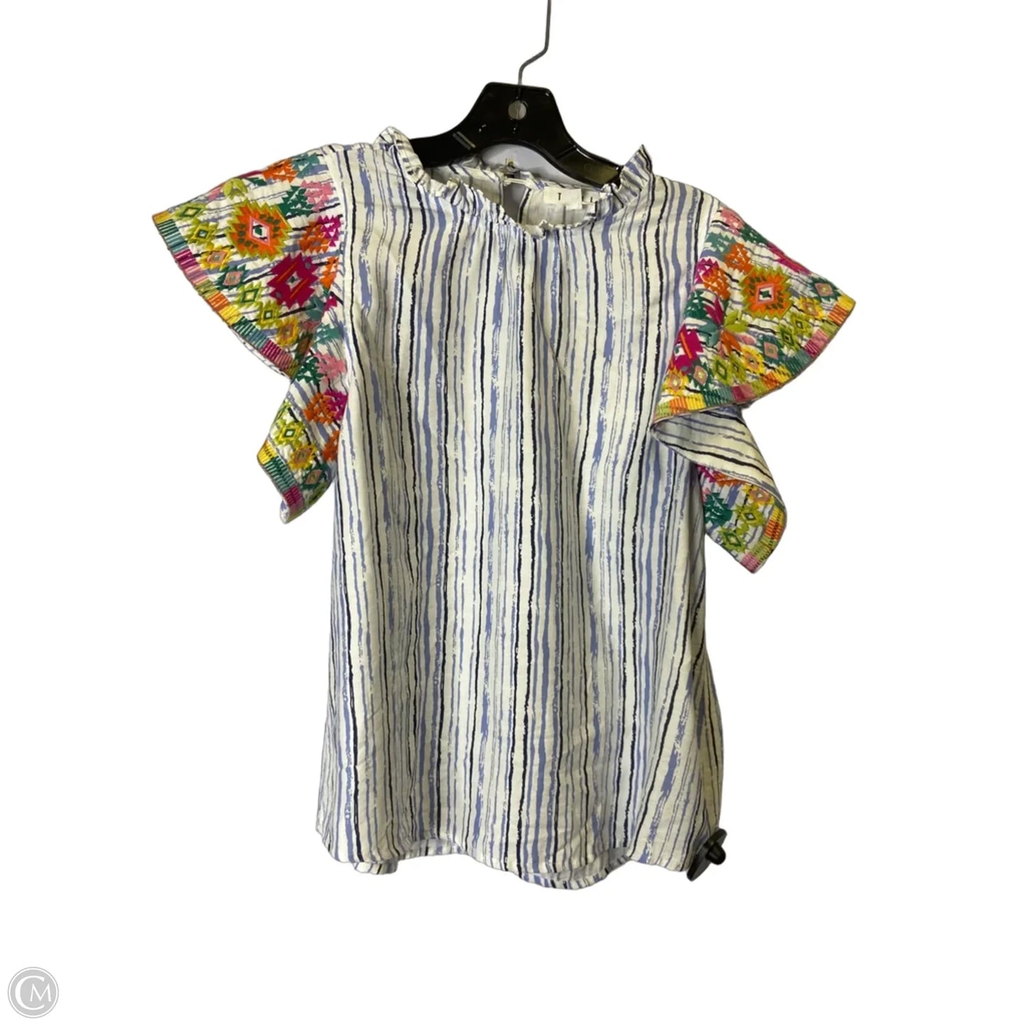 Top Short Sleeve By Thml In Striped Pattern, Size: S