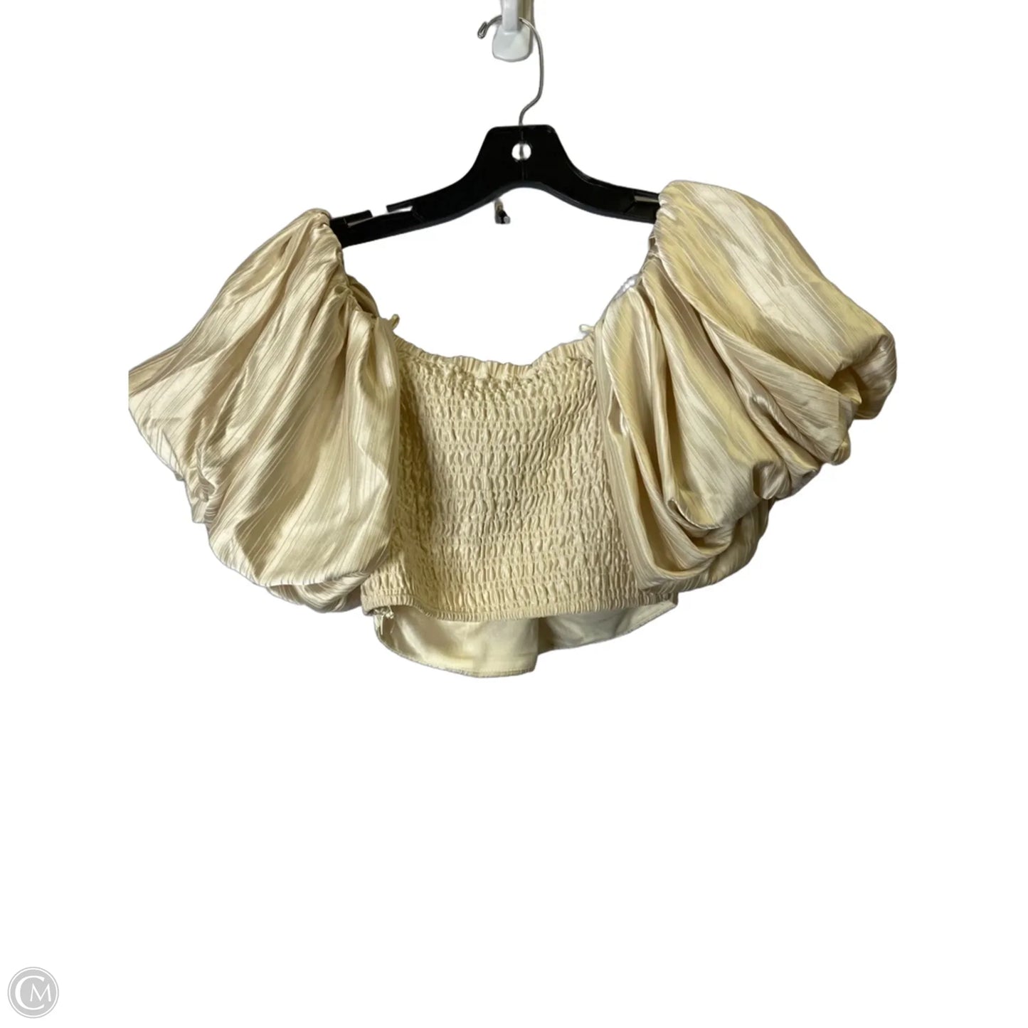 Blouse Short Sleeve By Moon River In Cream, Size: M