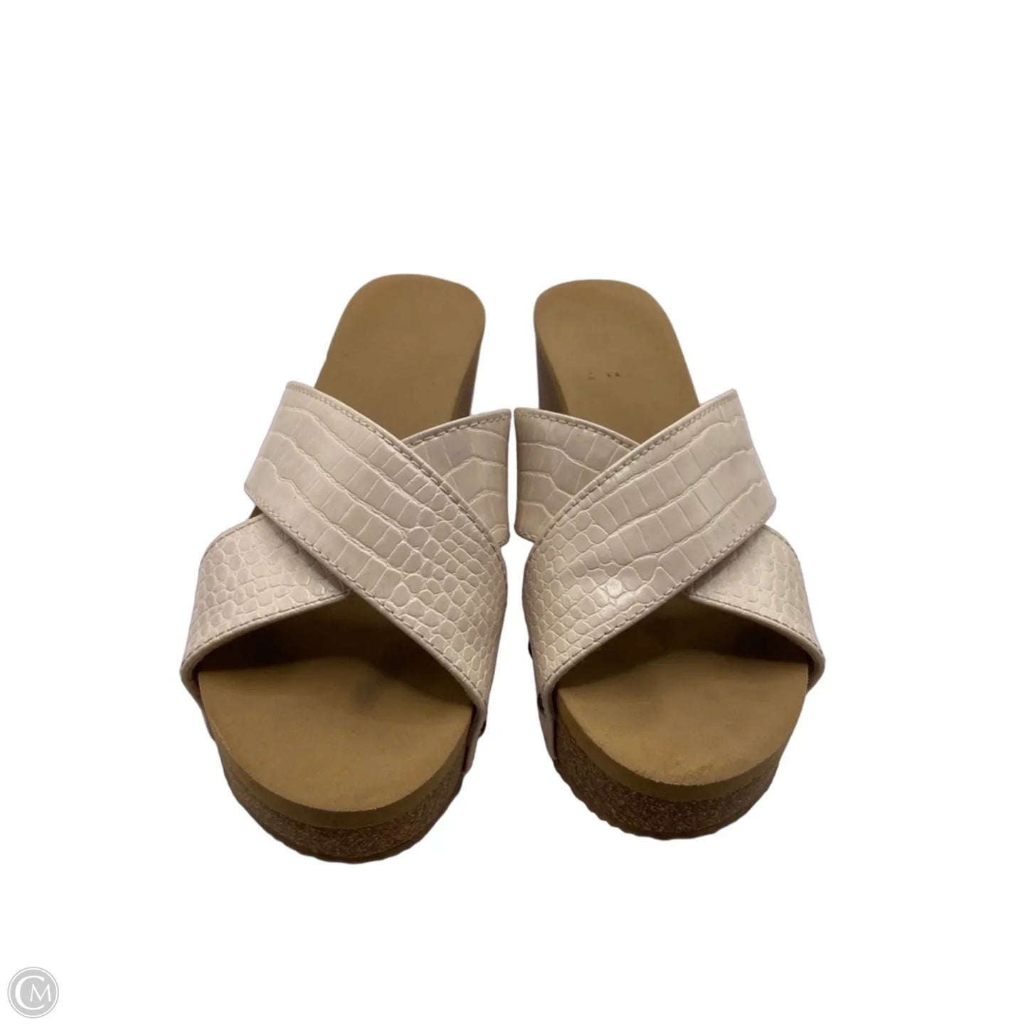Sandals Heels Wedge By Volatile In Cream, Size: 8