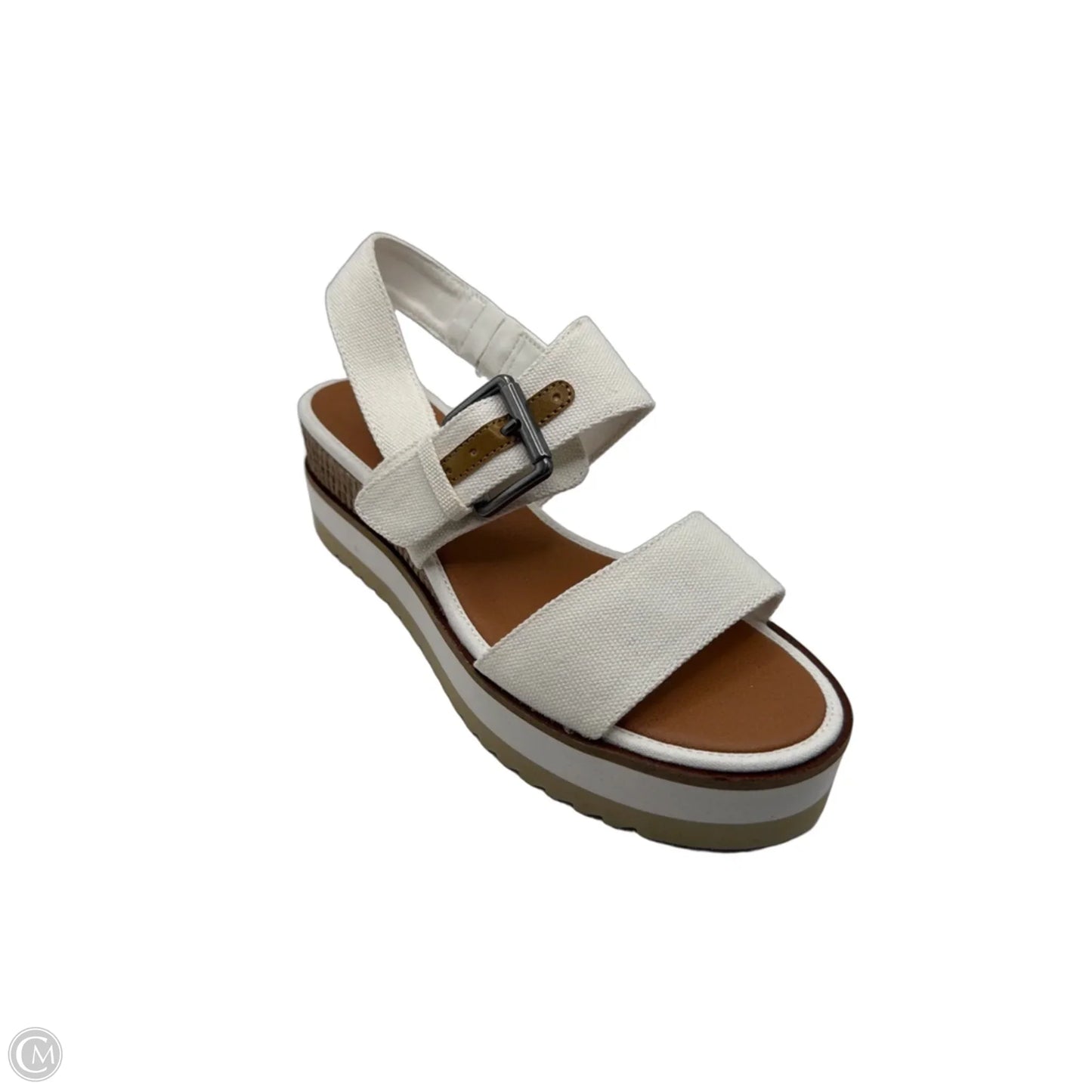 Sandals Heels Platform By Lucky Brand In White, Size: 8