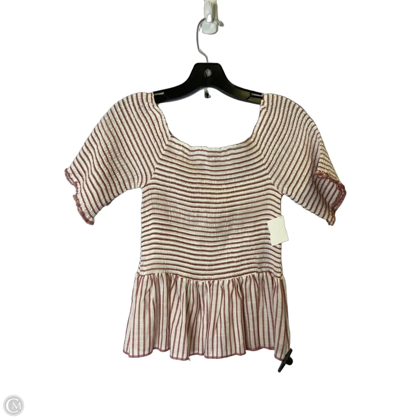 Top Short Sleeve By Blakeley In Striped Pattern, Size: Xs