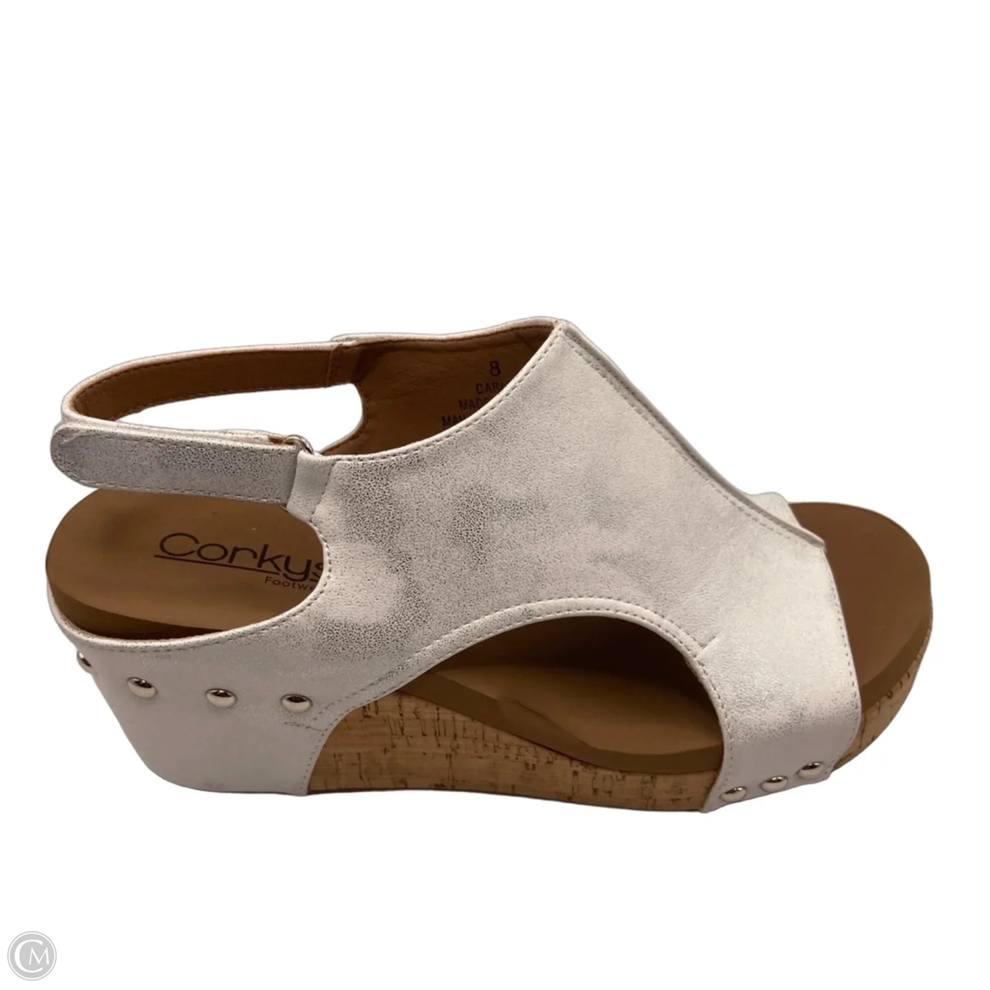 Sandals Heels Wedge By Corkys In White, Size: 8