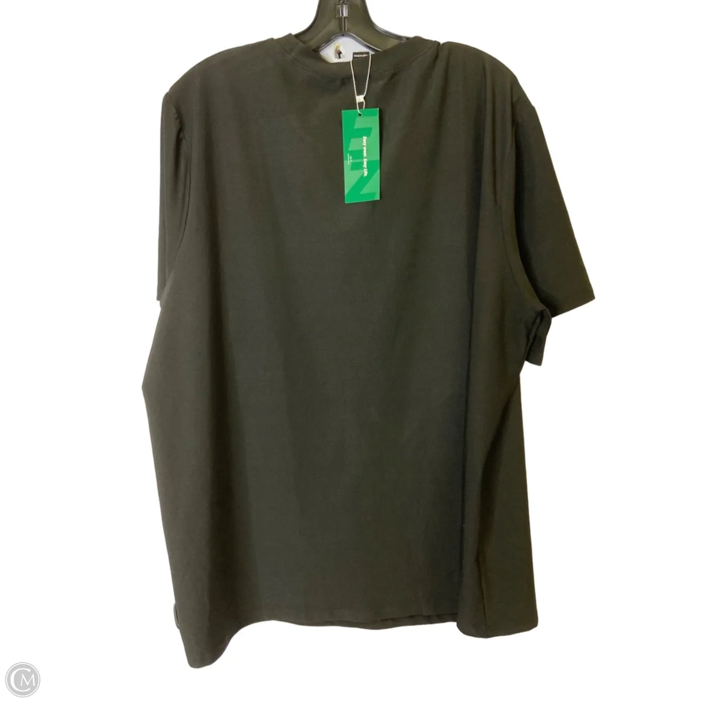 Top Short Sleeve Basic By Shein In Black, Size: 3x