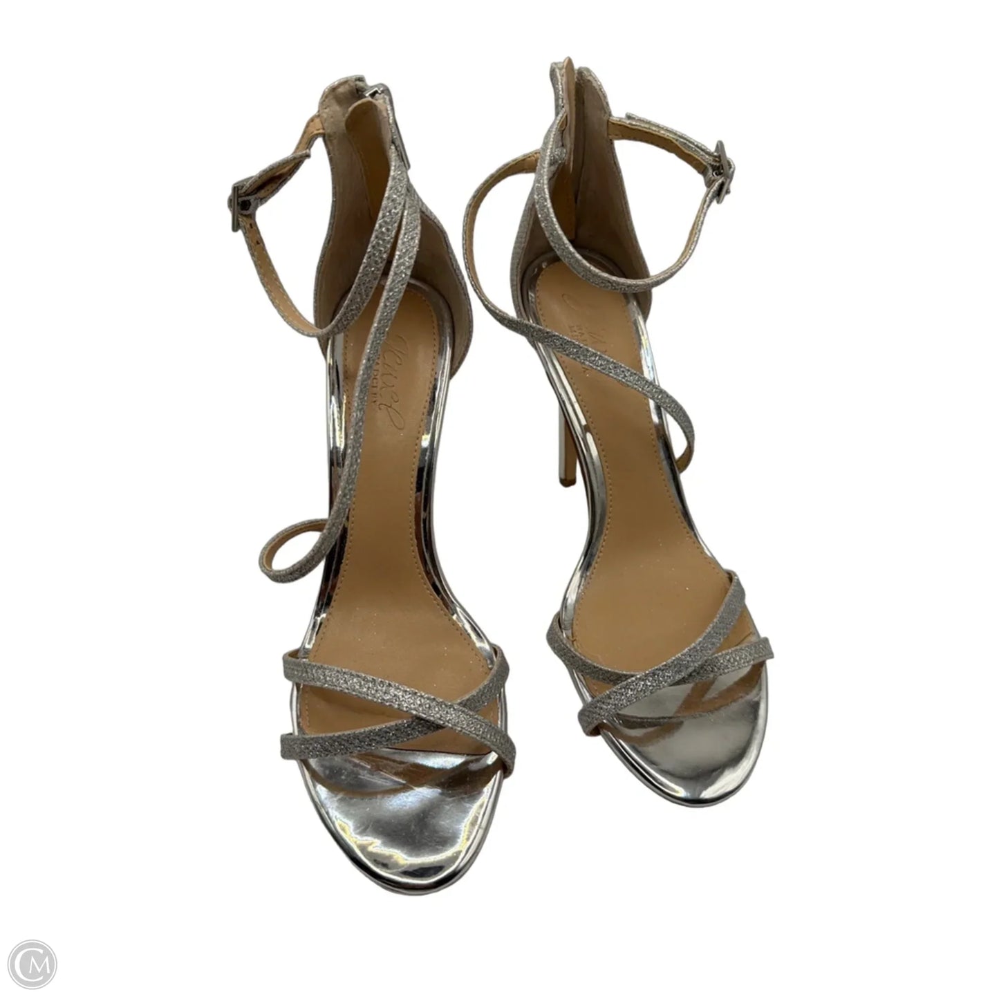 Shoes Heels Stiletto By Badgley Mischka In Silver, Size: 7.5