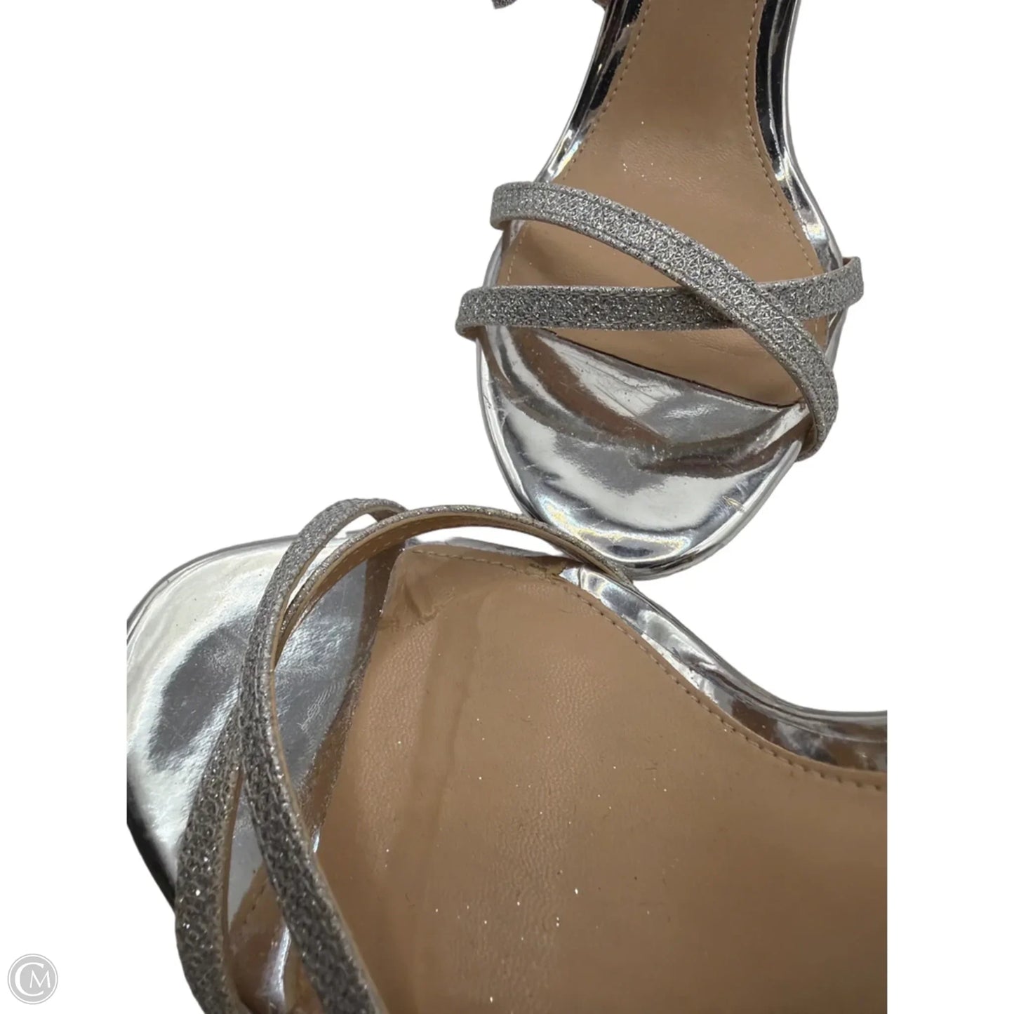 Shoes Heels Stiletto By Badgley Mischka In Silver, Size: 7.5