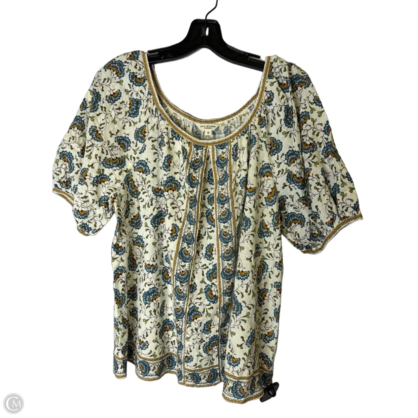 Top Short Sleeve By Max Studio In Cream, Size: M