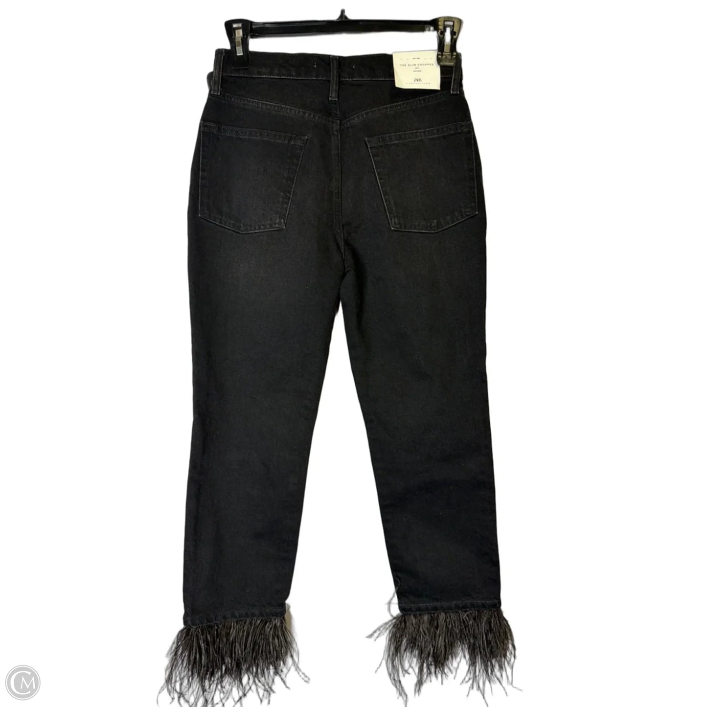 Jeans Straight By Zara In Black Denim, Size: 6