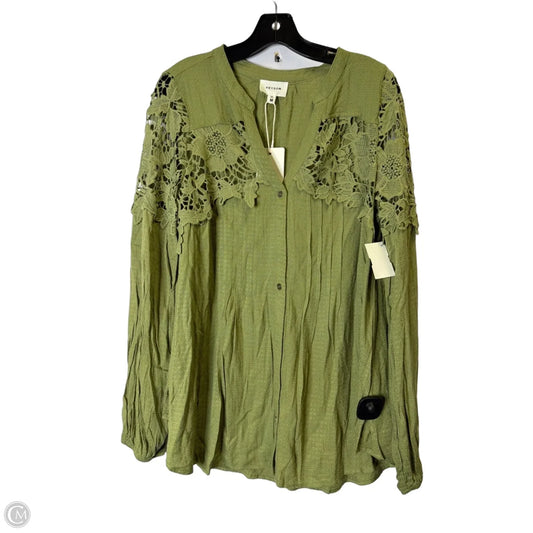 Top Long Sleeve By Hudson In Green, Size: M