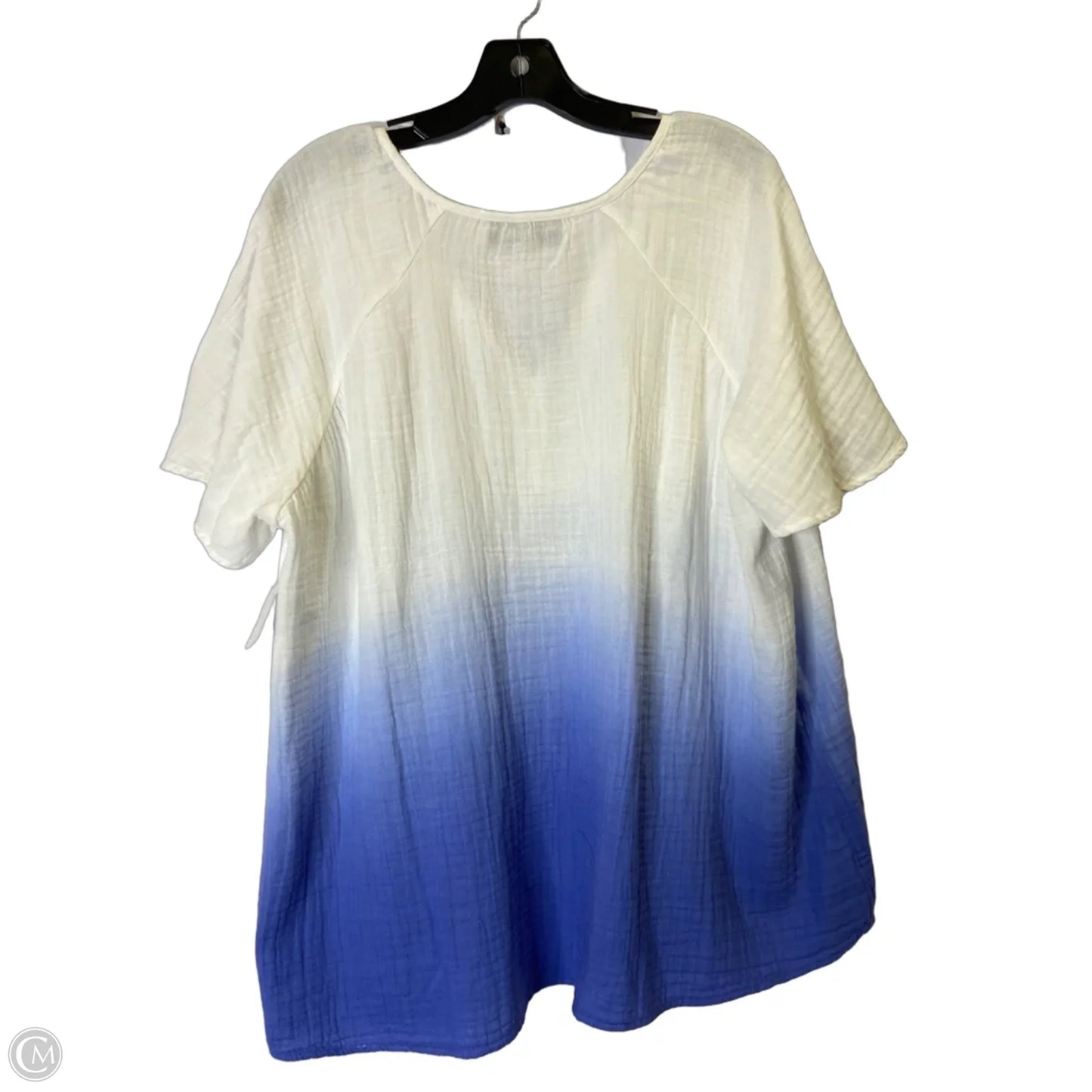 Top Short Sleeve By Lane Bryant In White, Size: 18